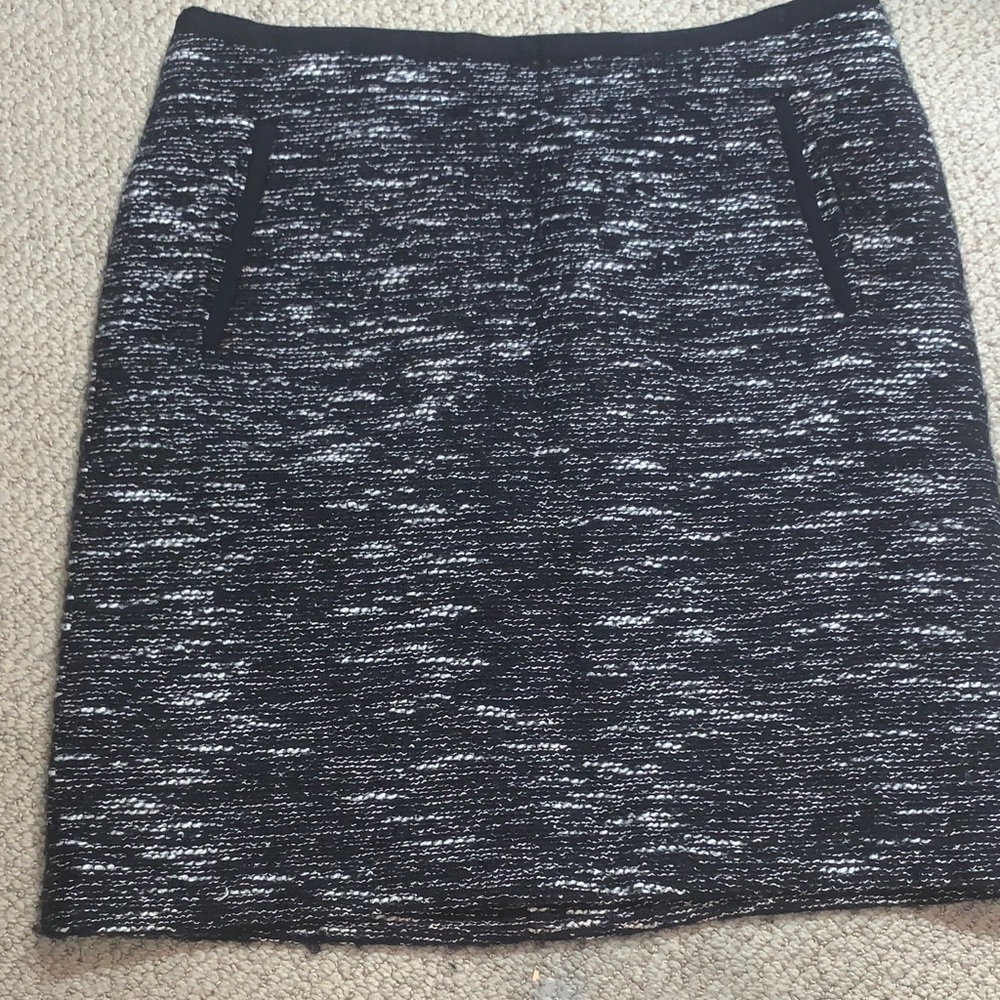 Talbots Black and White Tweed Skirt